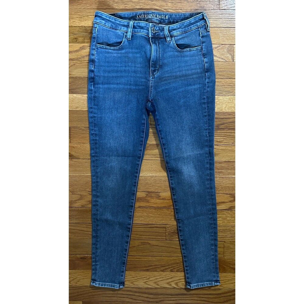 American Eagle Super Stretch X4 Hi-Rise Medium Blue Jegging Size 10